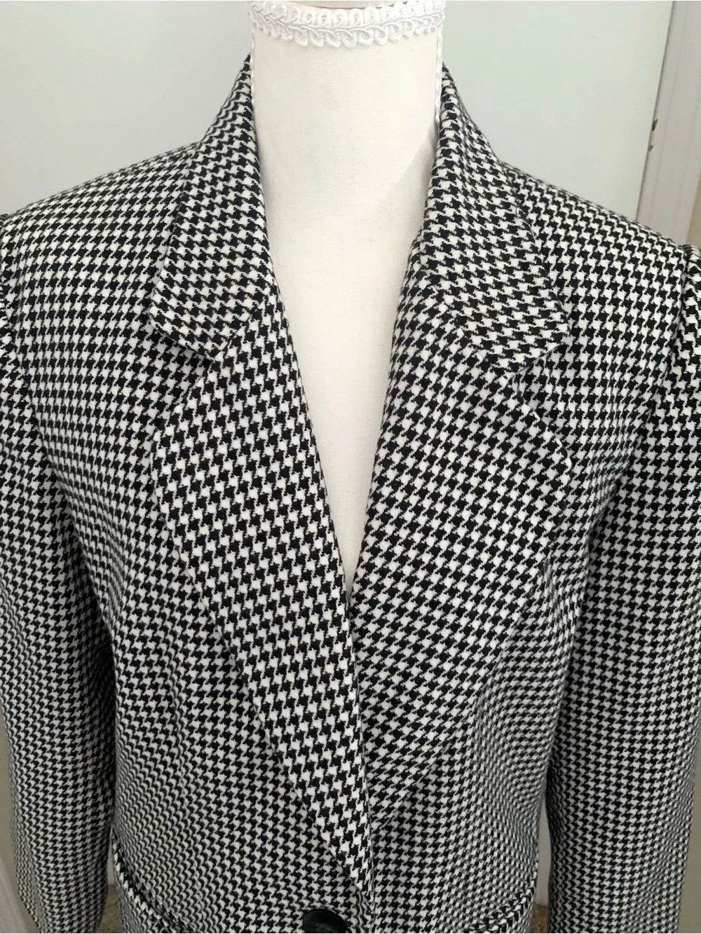 Vintage Women’s Houndstooth Blazer Jacket Lined Sz XL Business Professional 90s